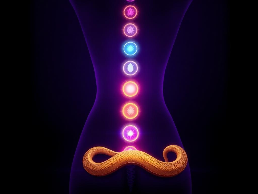 La serpiente Kundalini dormida en la base de la columna vertebral